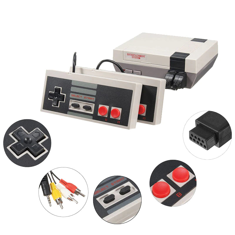 Consola retro pentru TV cu 620 jocuri clasice | RetroPlay cu 2 controllere | Jocuri video vechi anii 80 90 pentru copii si adulti