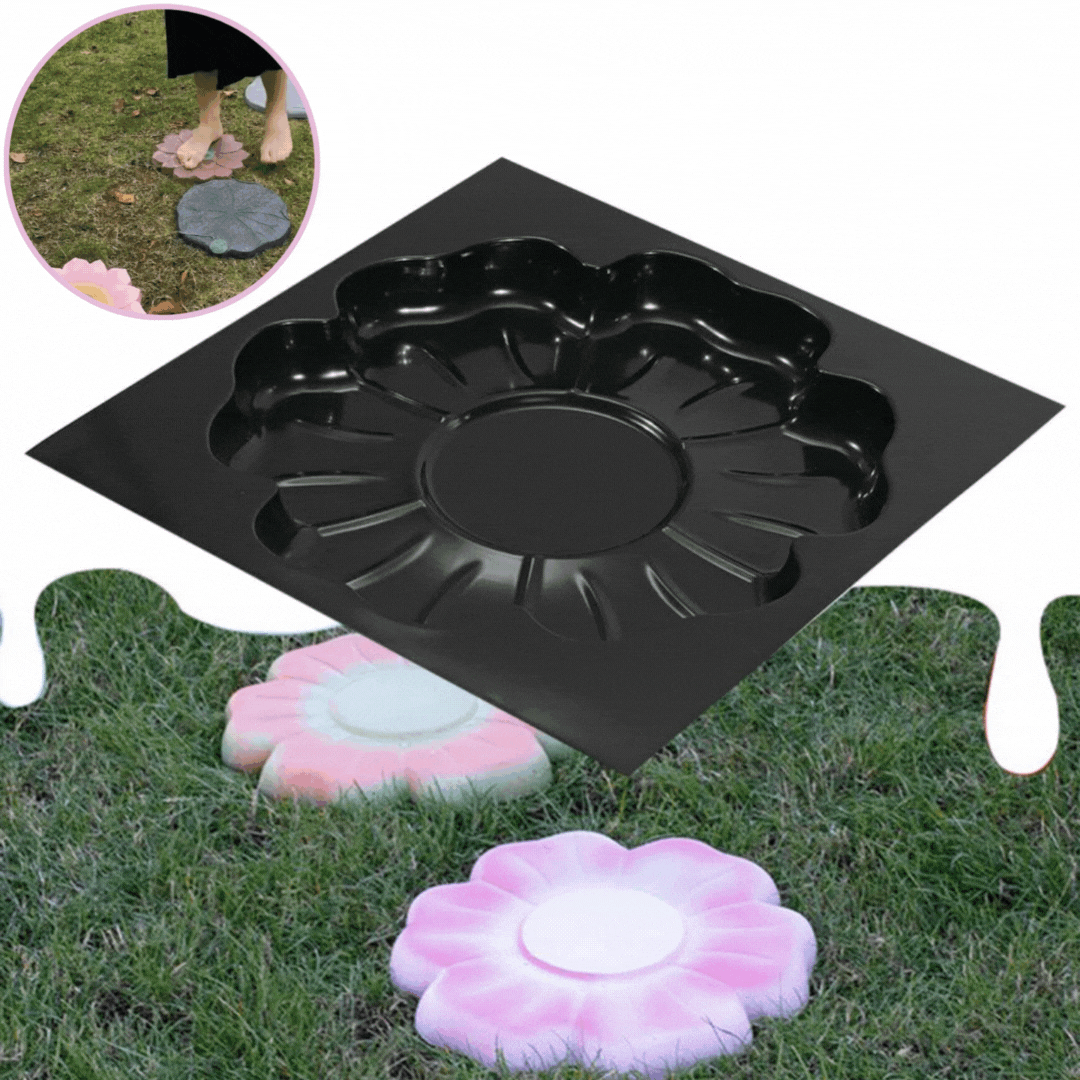 Matrita pavaj beton forma floare | Turnare dale decorative pentru curte si alei | Reutilizabila si usor de folosit in gradina DIY