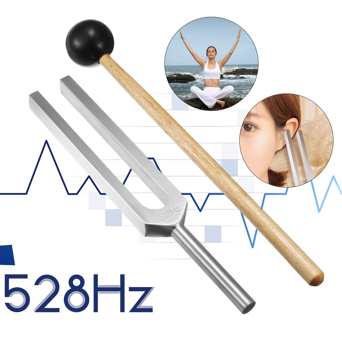 Acordor digital instrumente muzicale 528Hz | Tuner precis pentru chitara, vioara, ukulele