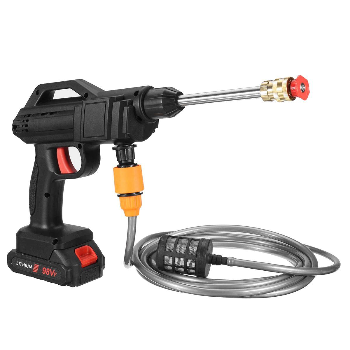 PROMOTIE: KIT Aparat de spalat cu presiune de 48V cu rezervor pentru detergent+ Perie de curatare auto din microfibra super moale cu maner reglabil