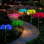 Set 2 lampi solare RGB tip palmier | Decor exterior cu lumina colorata pentru curte si gradina | Iluminat ambiental rezistent