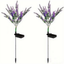 Set 2 lampi de gradina, lavanda, cu panou solar, rezistente la apa, cu fixare tip tarus, mov/argintiu