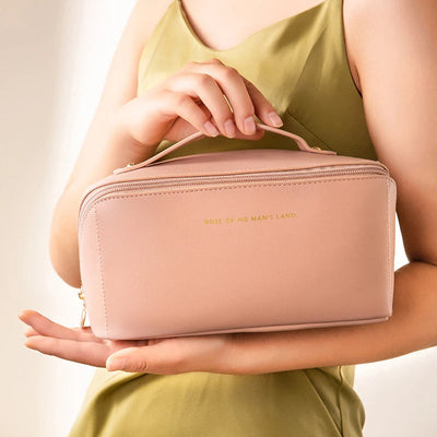 Geanta cosmetica portabila cu maner | Organizator machiaj si produse cosmetice | Compartimente multiple, design compact si usor de transportat