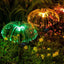 Set 2 lampi solare RGB tip palmier | Decor exterior cu lumina colorata pentru curte si gradina | Iluminat ambiental rezistent