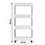 Carucior organizator slim portabil cu 4 rafturi, alb, 39 x 12.5 x 86 cm