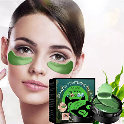 60 buc masti pentru ochi cu alge marine si colagen | Patch-uri anticearcane si antirid | Hidrateaza si reduce umflaturile ochilor