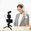 Kit vlog 4 in 1 cu microfon, lumina LED si trepied | Echipament complet filmare cu telefon | Set video creatori de continut