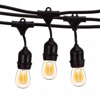 Ghirlanda luminoasa solara 2.5 metri cu 10 becuri E27 | Iluminat exterior decorativ interconectabil | Ideala pentru terasa si gradina