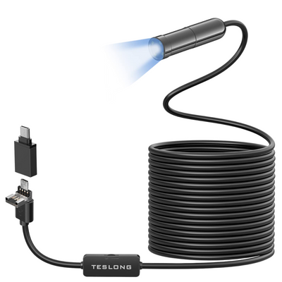 Camera endoscop USB 3 metri pentru telefon si PC | Inspectie cu LED si cablu flexibil | Compatibil Android iOS Windows