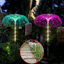 Set 2 lampi solare RGB tip palmier | Decor exterior cu lumina colorata pentru curte si gradina | Iluminat ambiental rezistent