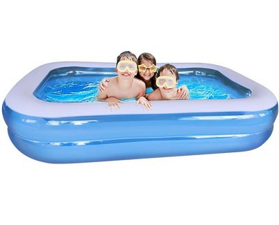 Piscina gonflabila rectangulara pentru Copii si Familie, Ideala pentru Gradina, Curte sau Interior 2.62m x 1.75m x 51cm