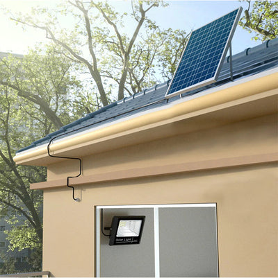 Proiector LED exterior,  telecomanda cu functii multiple - 200W cu panou solar - LP-0054