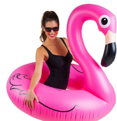Colac gonflabil flamingo roz 120cm | Accesoriu piscina si plaja | Material rezistent, usor de umflat si transportat