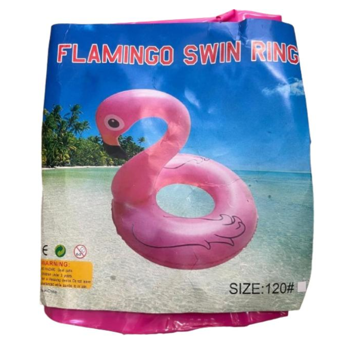 Colac gonflabil flamingo roz 120cm | Accesoriu piscina si plaja | Material rezistent, usor de umflat si transportat