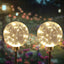SET 2x Lampa solara cu LED tip Globulet, de gradina, lumina calda, 76 cm